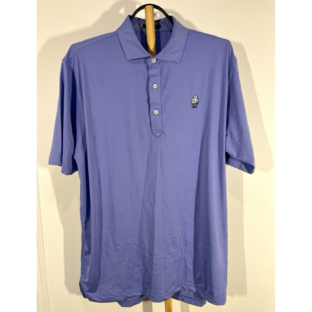 Turtleson Golf Polo Mens Large Purple Lavender Ship 1903 Club Logo Performance
